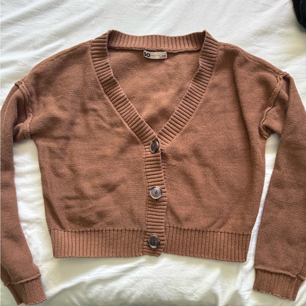 SO Women's Brown Cardigan Sweater
